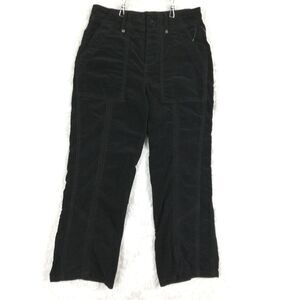 Marrakech Womens Pants Slouchy‎ Wide Leg Corduroy Black Cropped High Rise 25 New